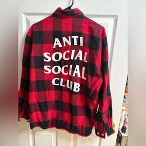 Anti Social Social Club Red Flannel Shirt